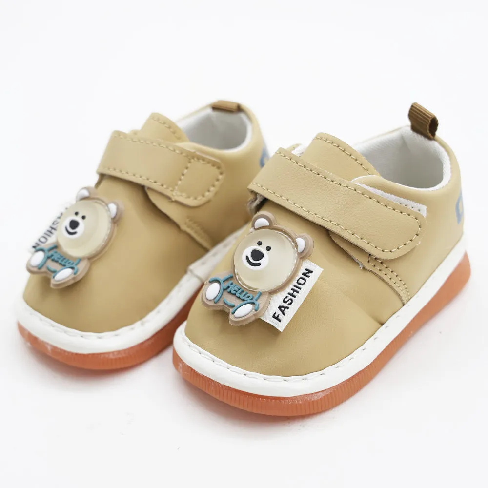 Beige Velcro Closure Chu Chu Music Shoes