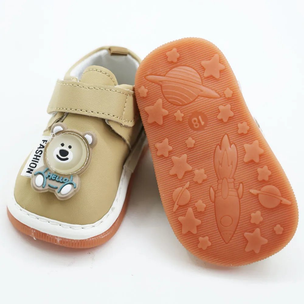 Beige Velcro Closure Chu Chu Music Shoes