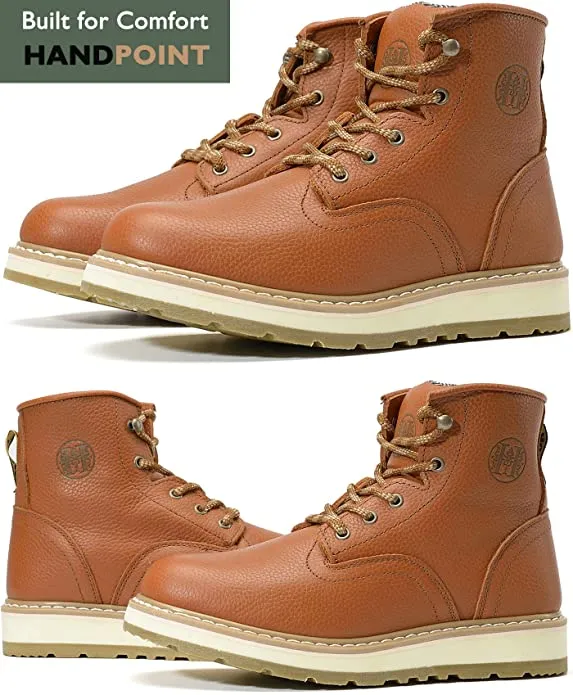 CK308 - 6'' Non-slip Water Resistant EH Safety Boots Soft Toe -Tan/Pu Sole