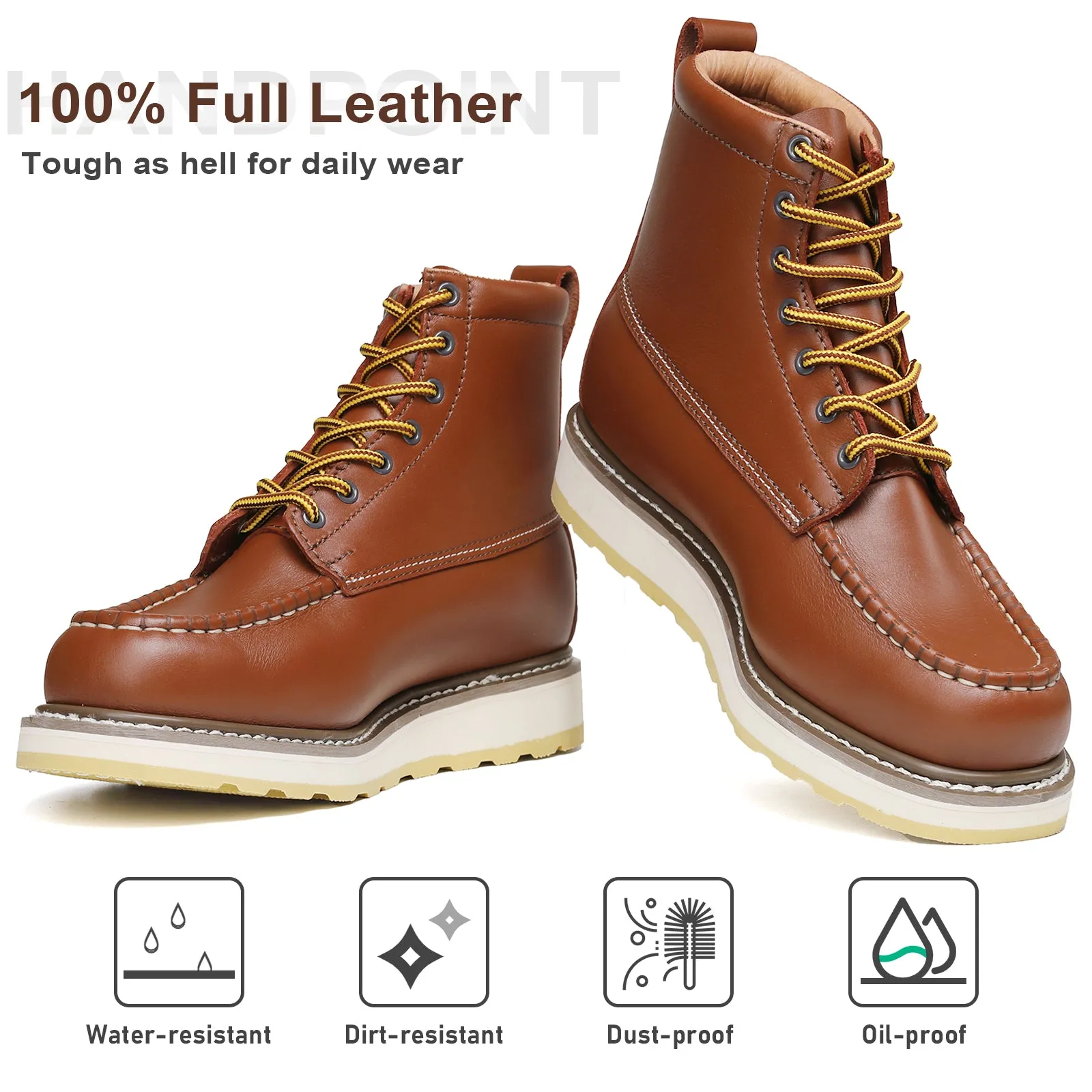 DIEHARD 84994 Men's 6" Leather Slip Resistant Durability Breathable Soft Toe Work Boots