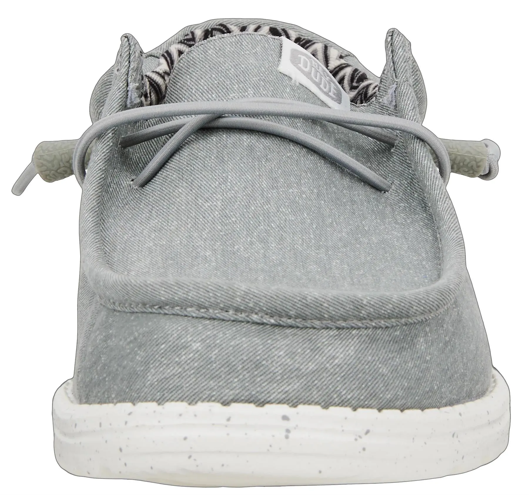 Hey Dude Wally Light Grey Canvas Mens Lace Up Shoes