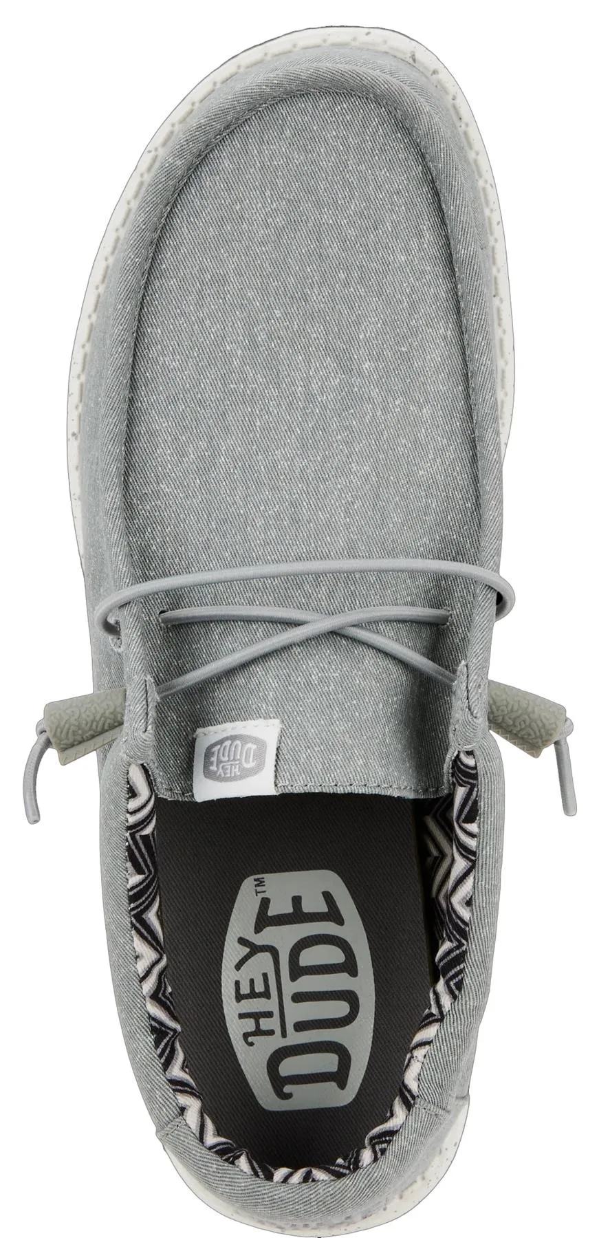 Hey Dude Wally Light Grey Canvas Mens Lace Up Shoes