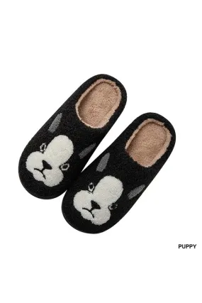 PUPPY NOVELTY SOFT PLUSH COZY SLIPPERS - S/M